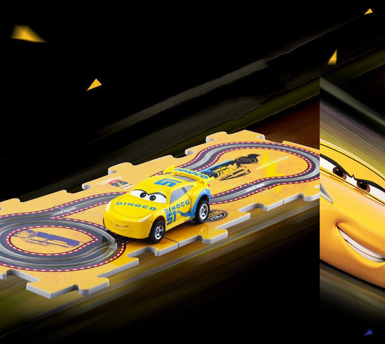 Electric puzzle track car toy