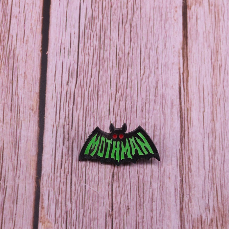 Mothman Symbol Enamel Pin - Glow in the Dark
