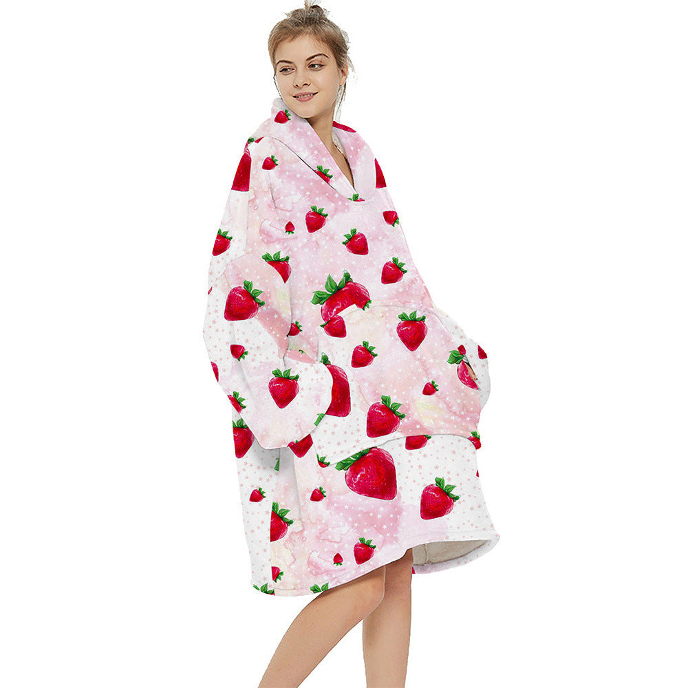 Printed warm layabout blanket hoodie