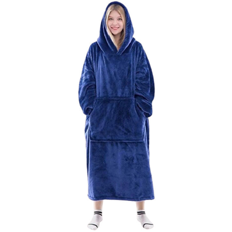 Flannel Thick Warm Blanket Hoodie