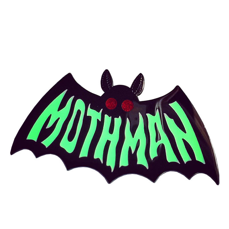 Mothman Symbol Enamel Pin - Glow in the Dark
