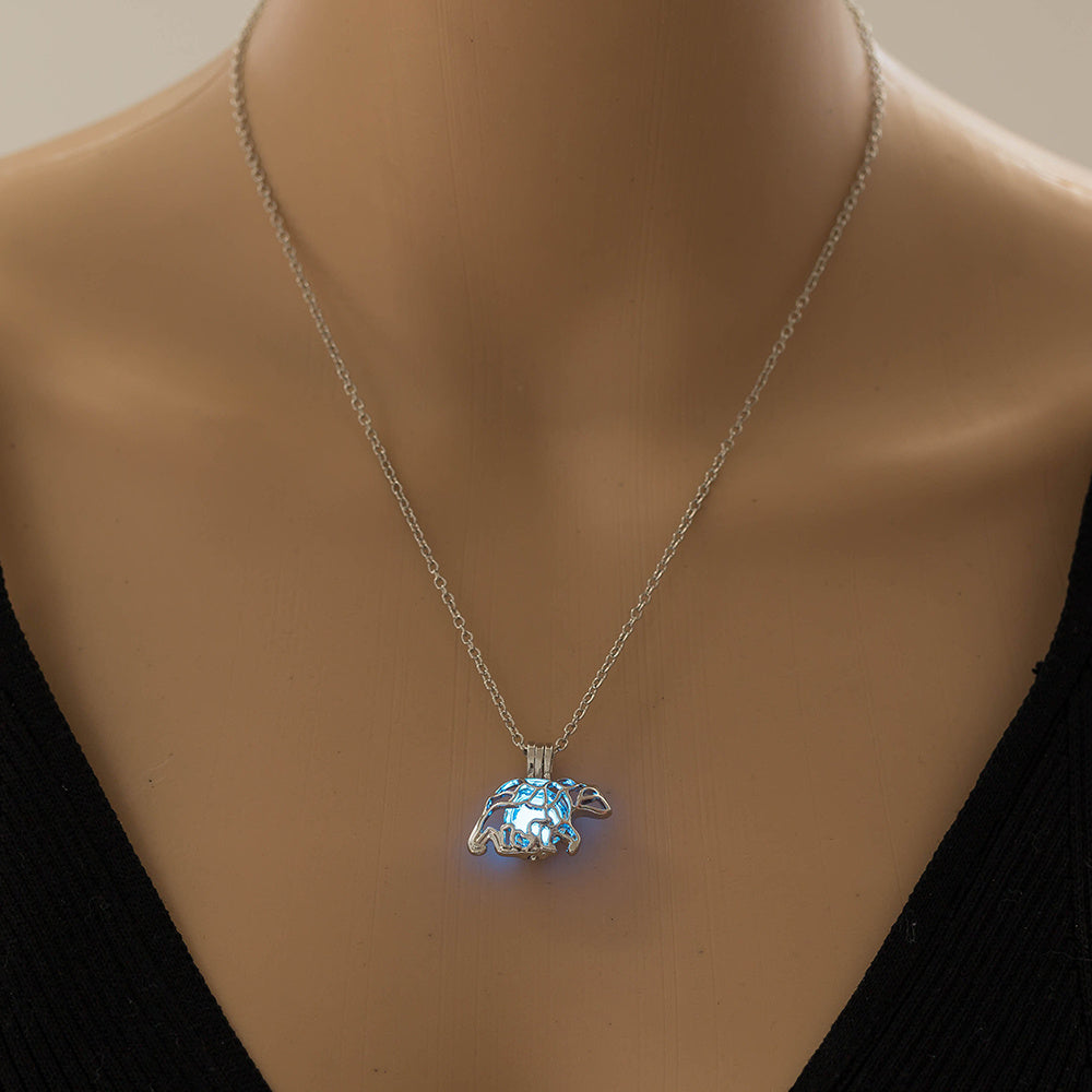 Glow-in-the-dark polar bear necklace