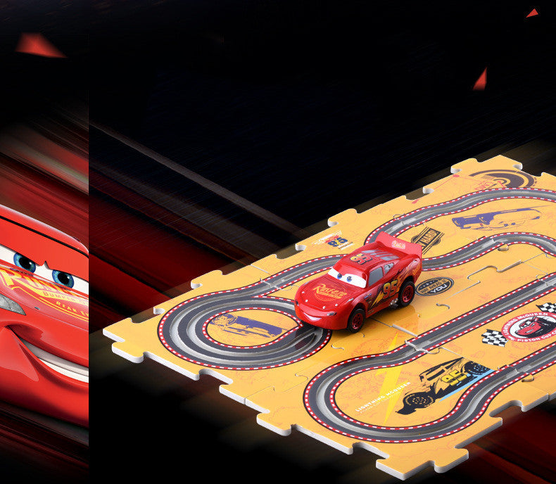 Electric puzzle track car toy