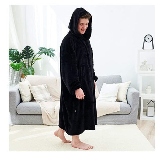 Flannel Thick Warm Blanket Hoodie