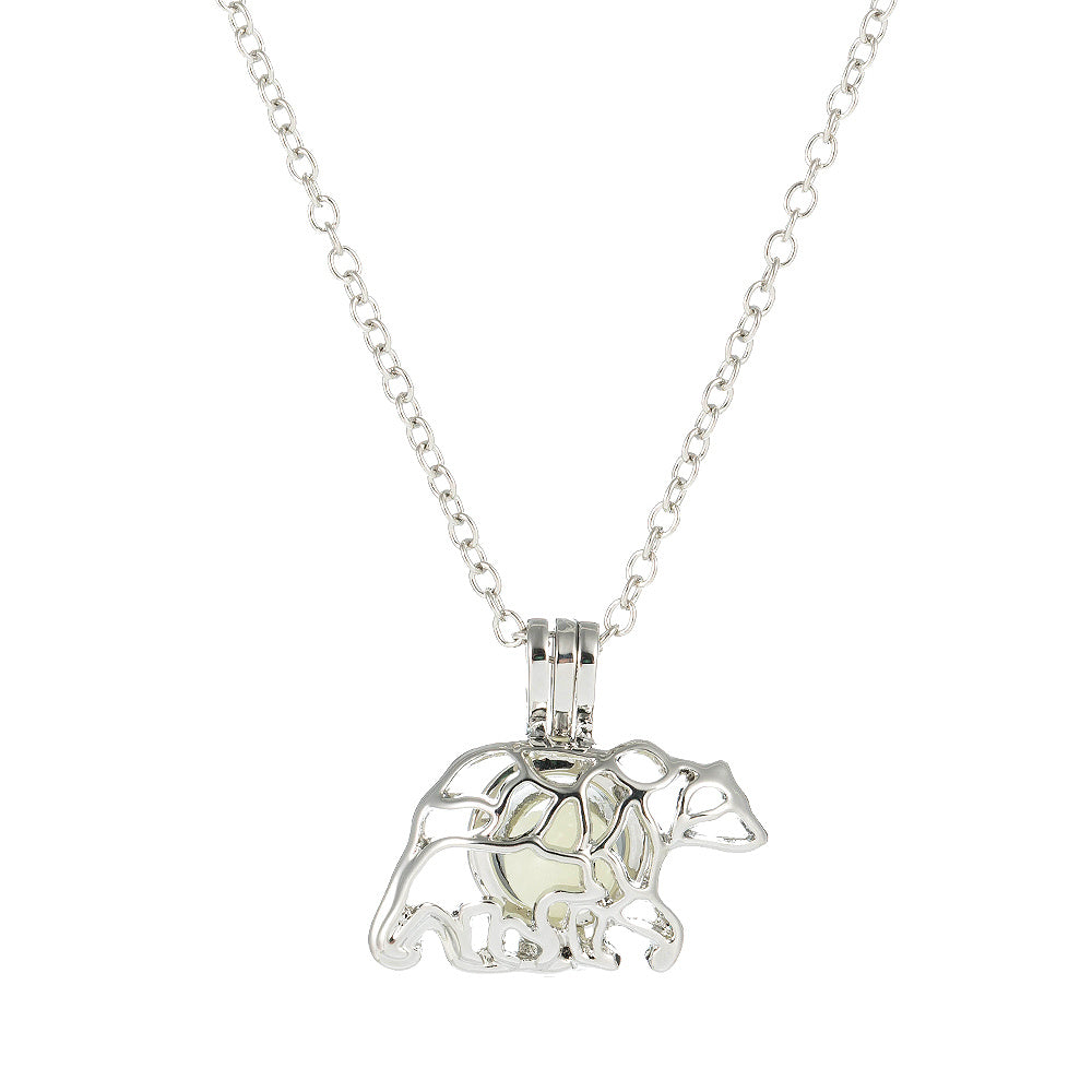 Glow-in-the-dark polar bear necklace